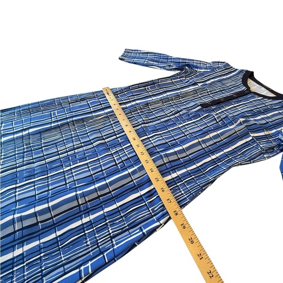 J. McLaughlin Biscayne Dress Nautical Blues Knee Length Catalina Cloth Size M - Picture 5 of 12